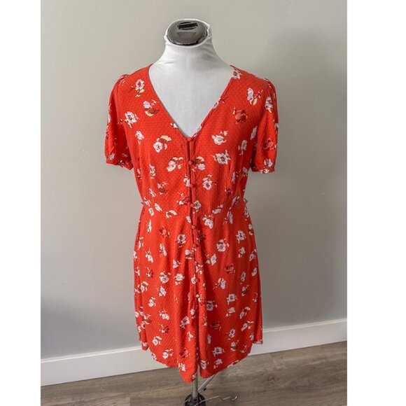 Universal Thread Orange Floral Mini Dress - Picture 6 of 12